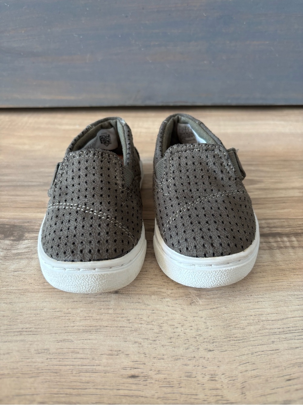 Kids TOMS Perforated Slip-On Sneakers in Olive Green